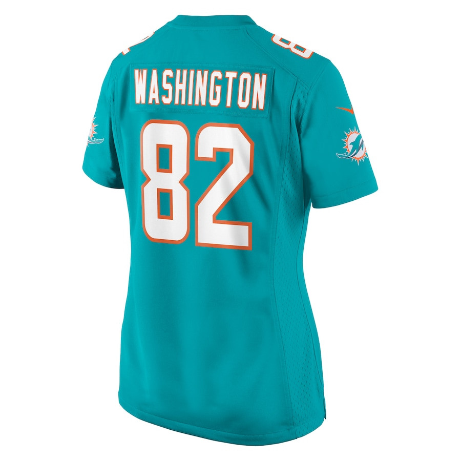 Tahj Washington 82 Miami Dolphins Game Aqua NFL Jersey Women's