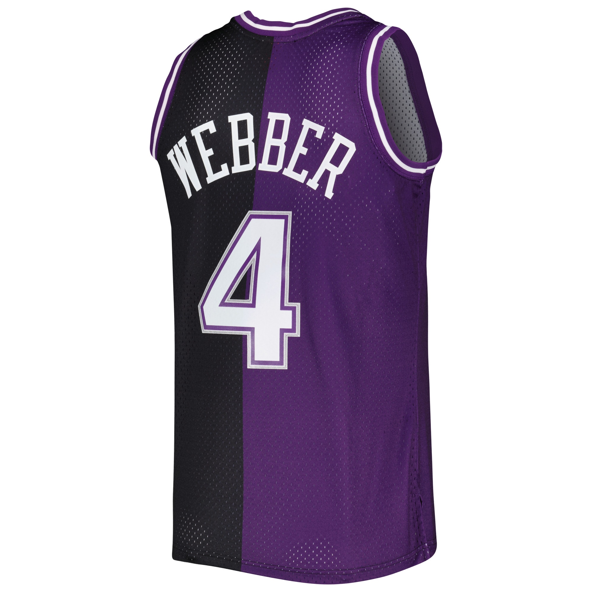 Mitchell Ness Chris Webber Purple/Black Sacramento Kings Hardwood Classics 2000/01 Split Swingman NBA Jersey Men's