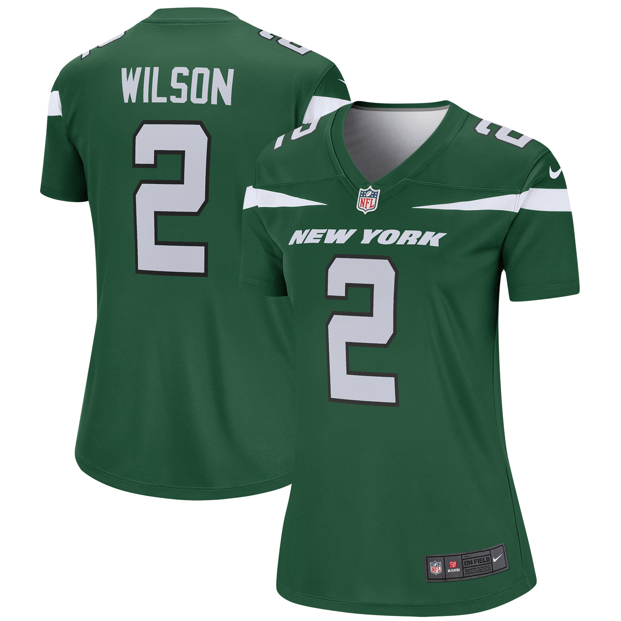 New York Jets Zach Wilson Green Team Legend Player Performance Top NFL Jersey Women's