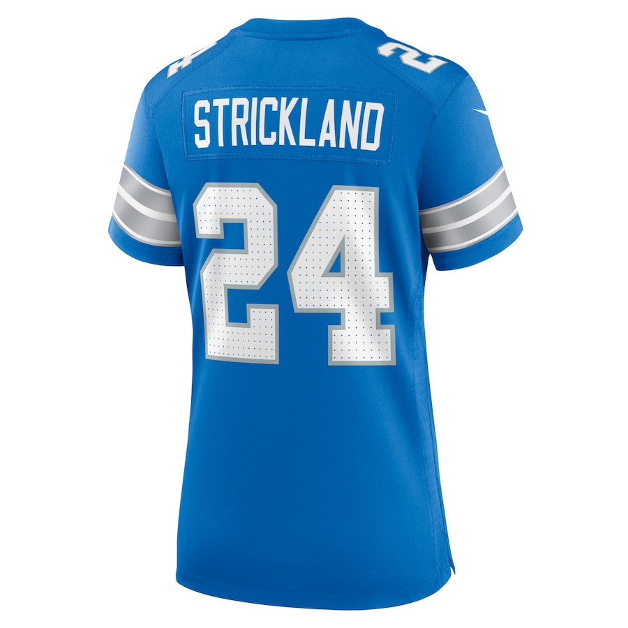 Loren Strickland 24 Detroit Lions Team Game Blue NFL Jersey Women's