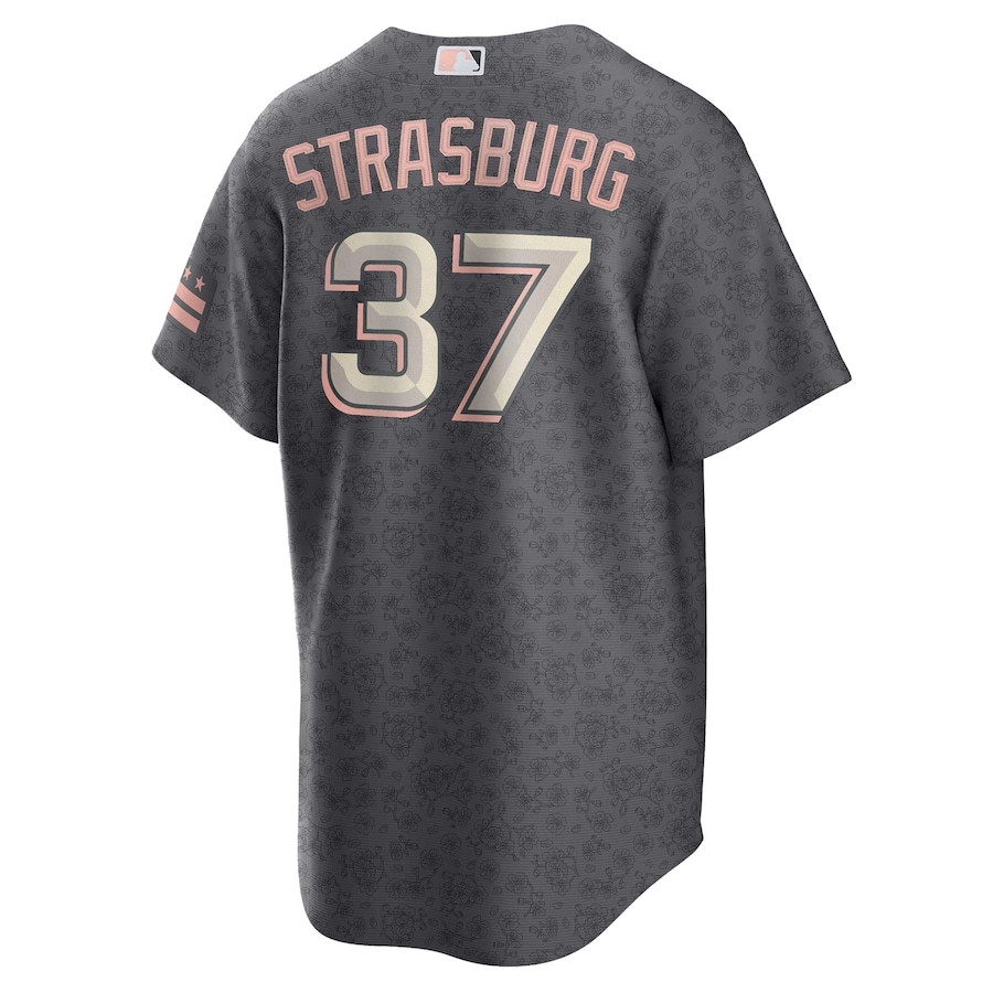 Stephen Strasburg 37 Washington Nationals City Connect Gray MLB Jersey Men's