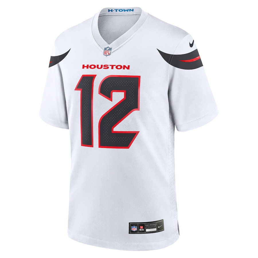 Nico Collins 12 Houston Texans Game White NFL Jersey Men's