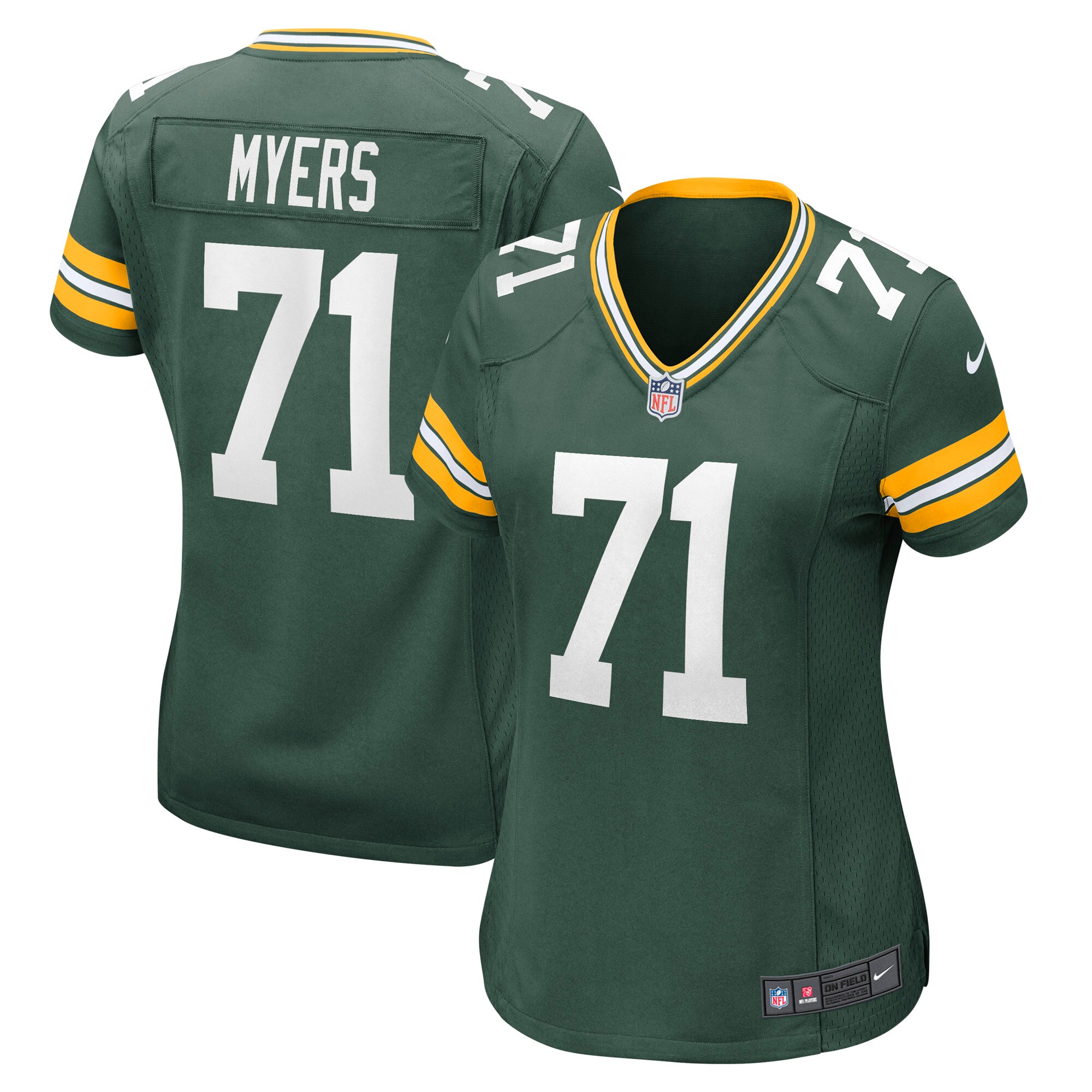 Green Bay Packers Josh Myers Green Game NFL Jersey Women's