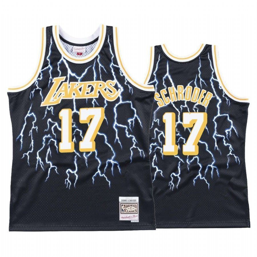 Dennis Schroder 17 Los Angeles Lakers Black Lightning NBA Jersey Men's