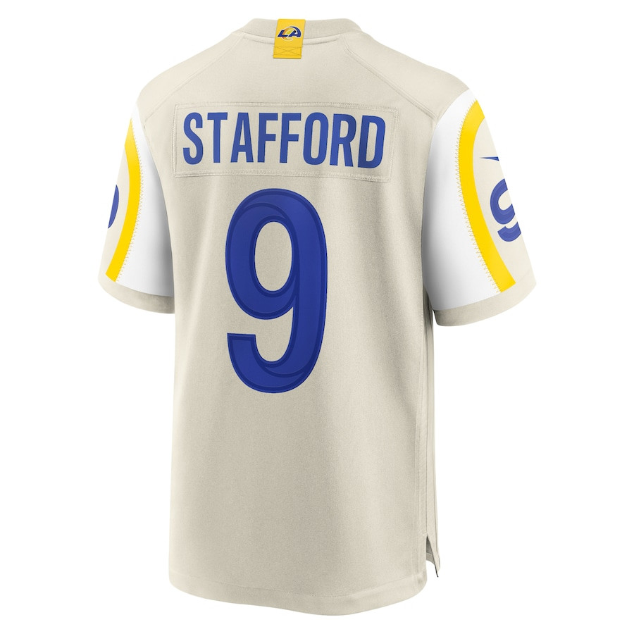 Matthew Stafford 9 Los Angeles Rams Game Bone NFL Jersey Men's