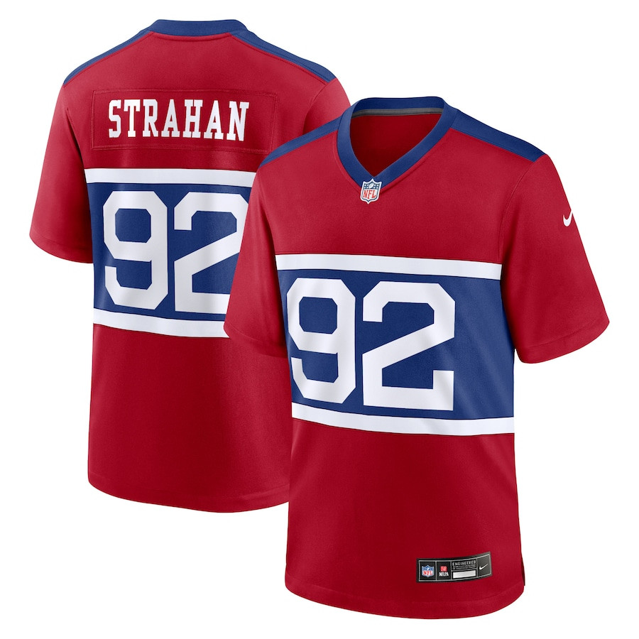 Michael Strahan 92 New York Giants Alternate Game Century Red NFL Jersey Men's