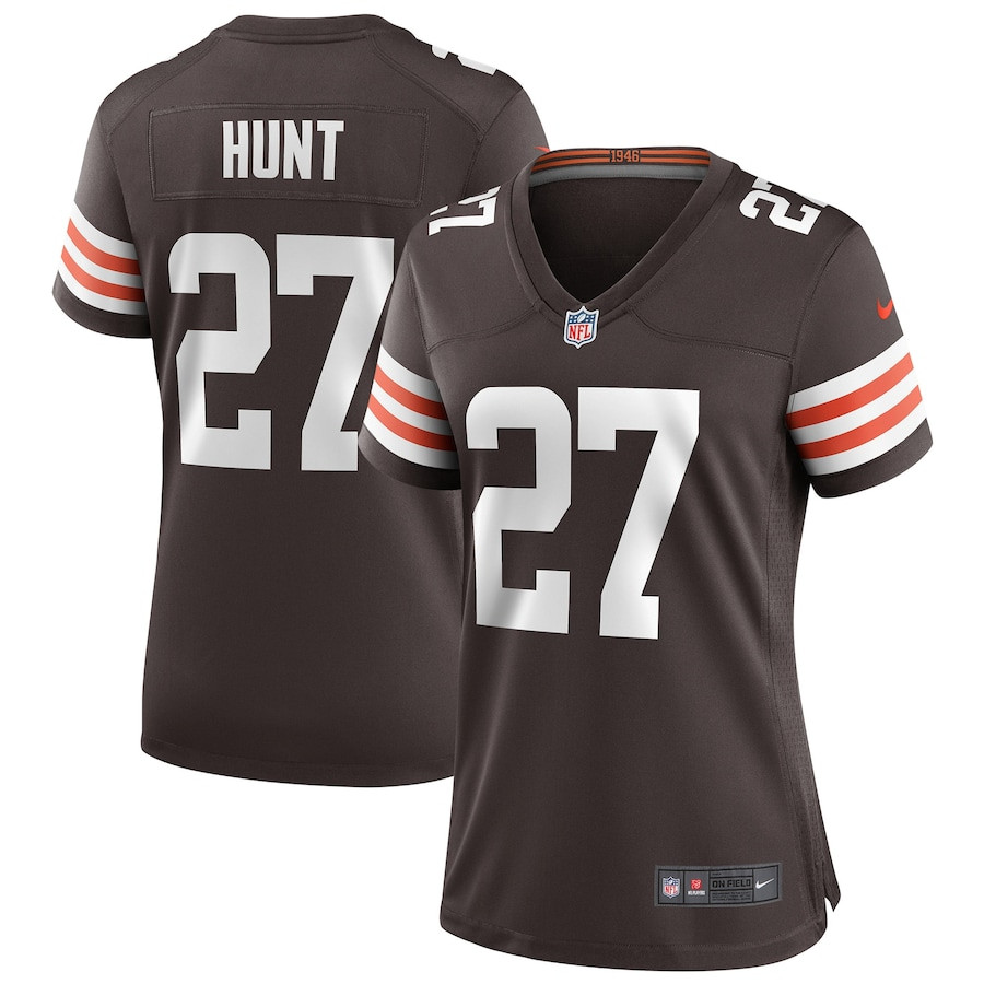 Kareem Hunt 27 Cleveland Browns Game Brown NFL Jersey Women's