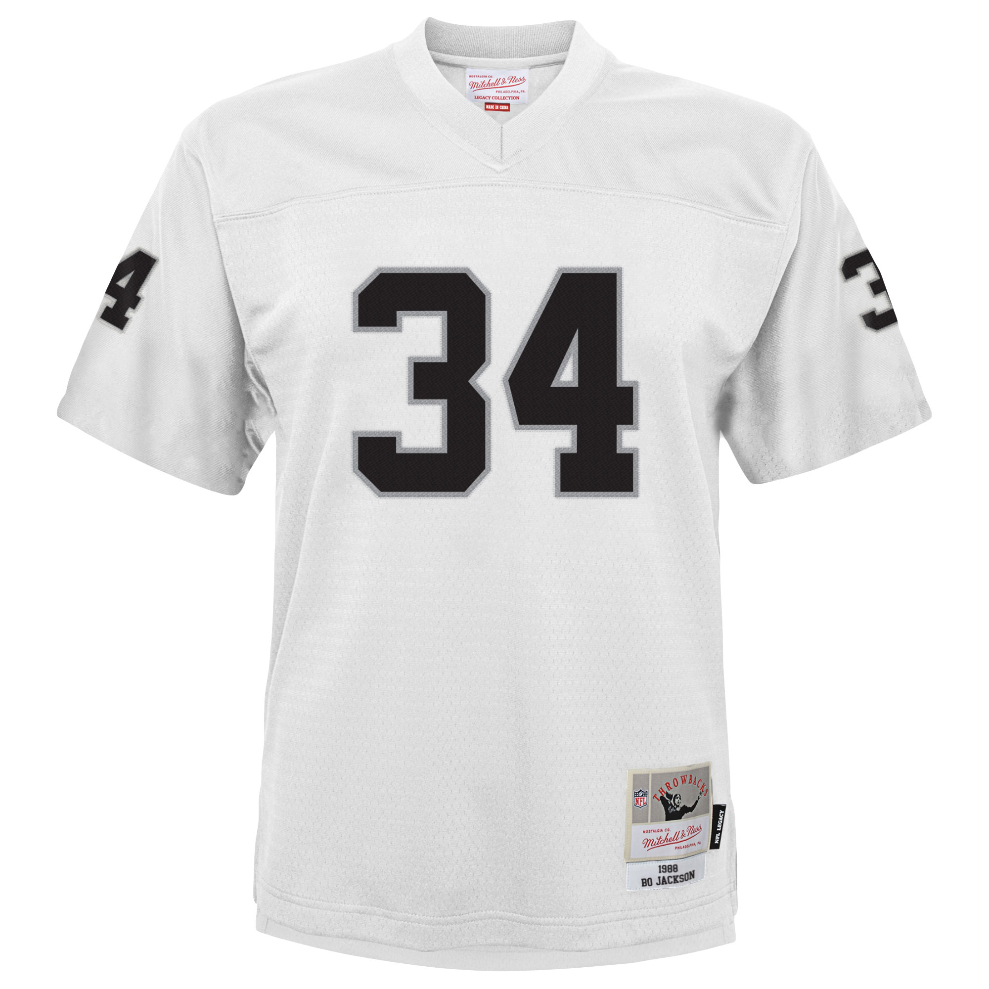 Las Vegas Raiders Bo Jackson Mitchell Ness White 1988 Retired Player Legacy NFL Jersey Youth