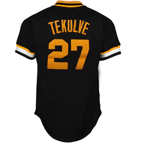 Mitchell Ness Pittsburgh Pirates Kent Tekulve 1982 Cooperstown Collection Practice Black MLB Jersey Men's