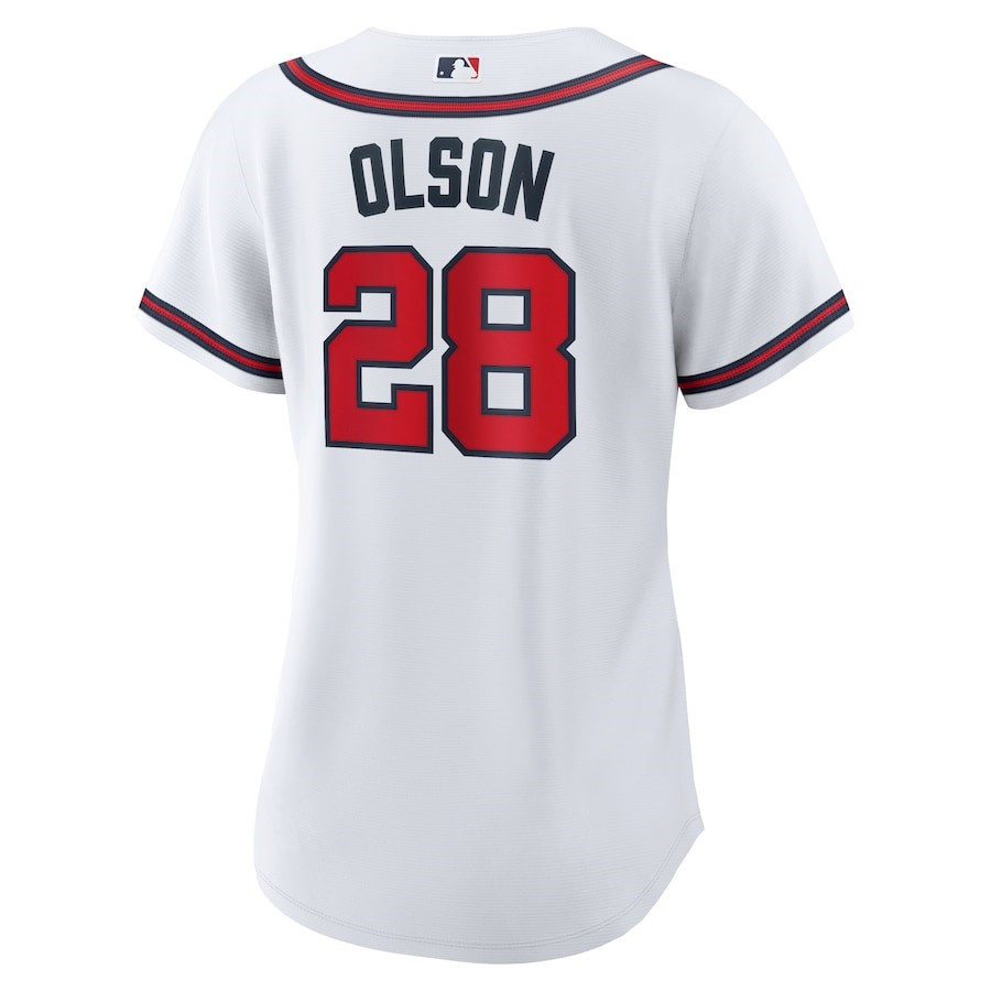 Matt Olson 28 Atlanta Braves Home Player White MLB Jersey Women's