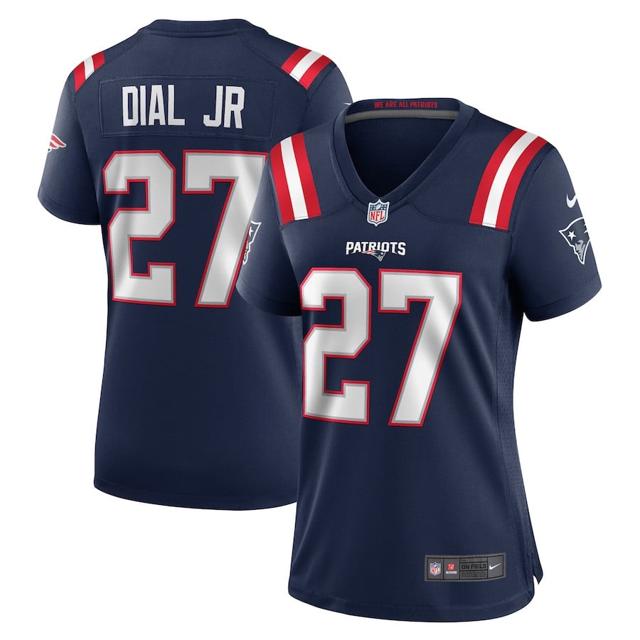 Marcellas Dial Jr. 27 New England Patriots Game Navy NFL Jersey Women's
