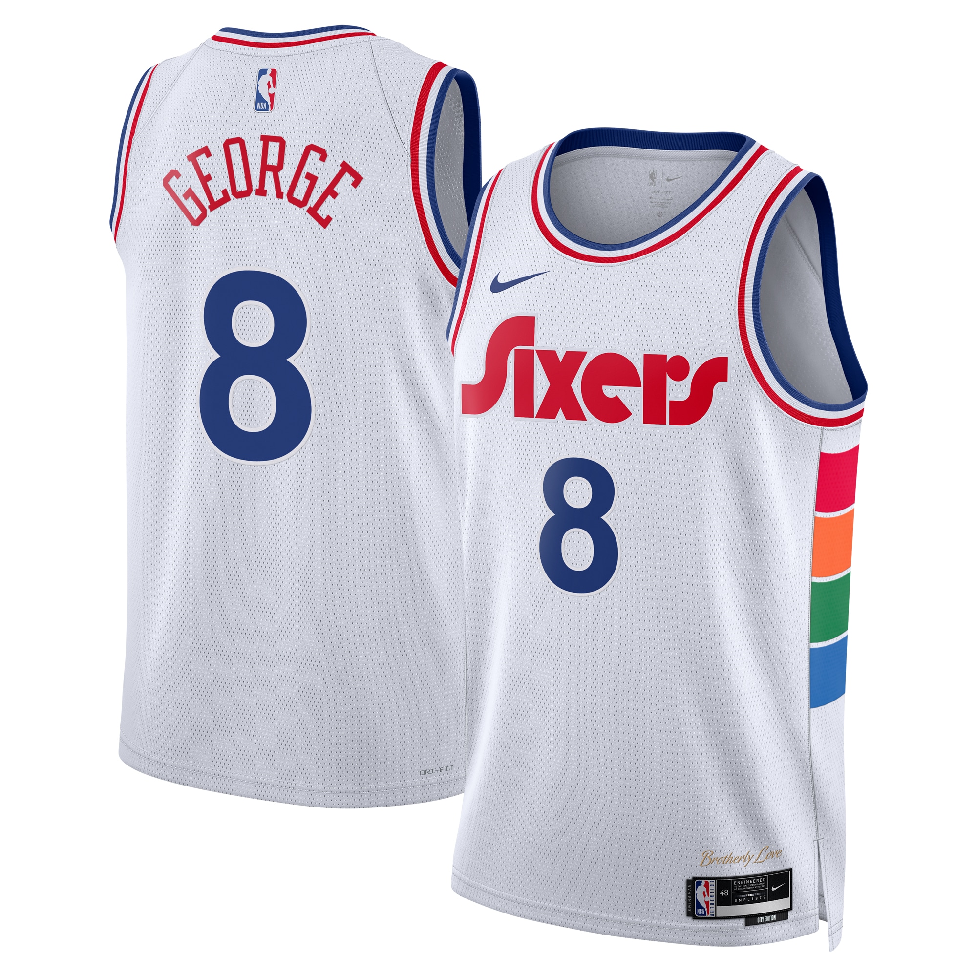 Philadelphia 76ers City Edition Swingman 202 White Paul Georg Unisex NBA Jersey Unisex