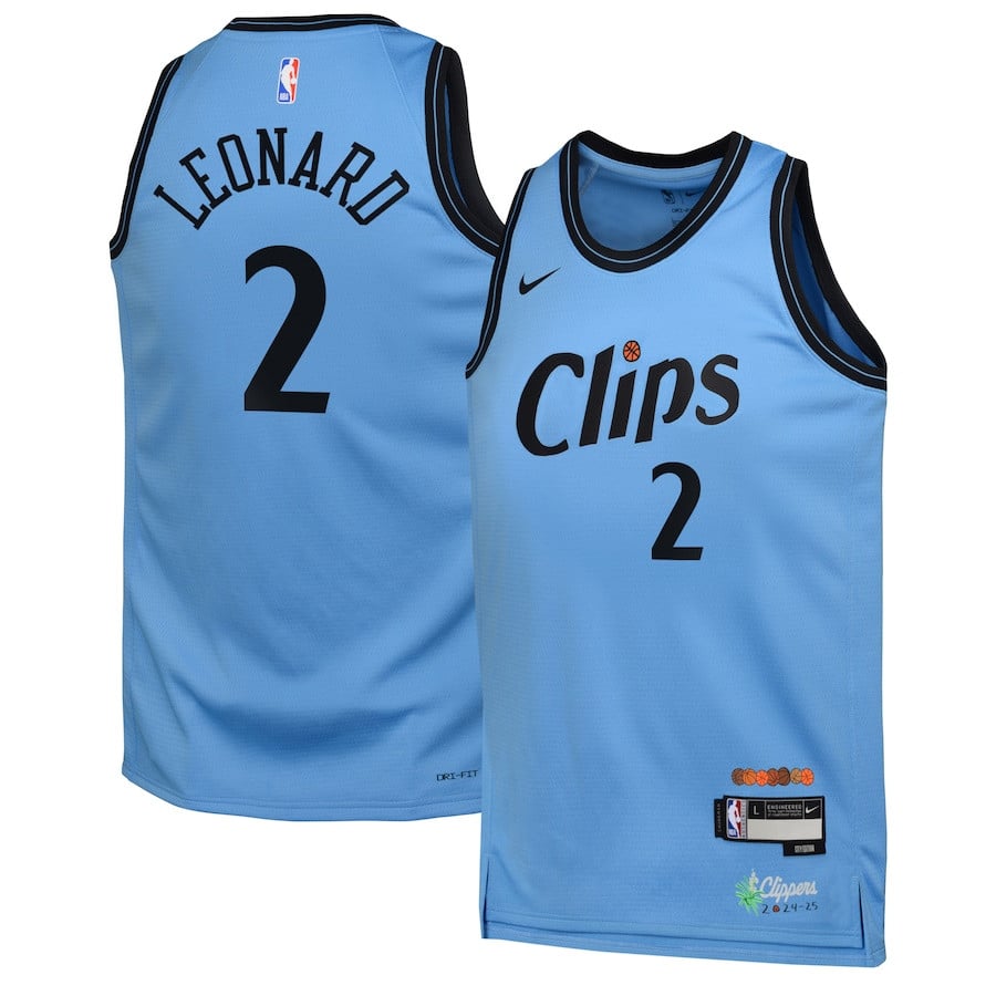 Kawhi Leonard 2 Los Angeles Clippers 2024/25 Swingman Playe City Edition Light Blue NBA Jersey Youth