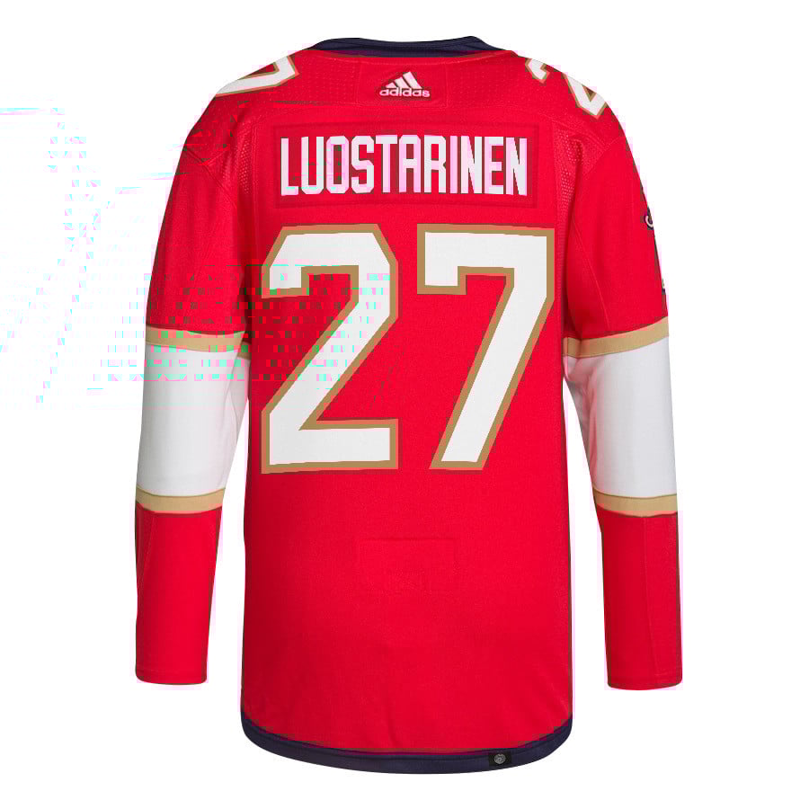 Eetu Luostarinen 27 Florida Panthers 2024 STANLEY CUP Final Home Breakaway Red NHL Jersey Men's