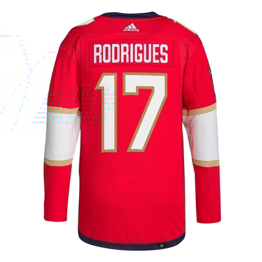 Evan Rodrigues 17 Florida Panthers 2024 STANLEY CUP Final Home Breakaway Red NHL Jersey Men's