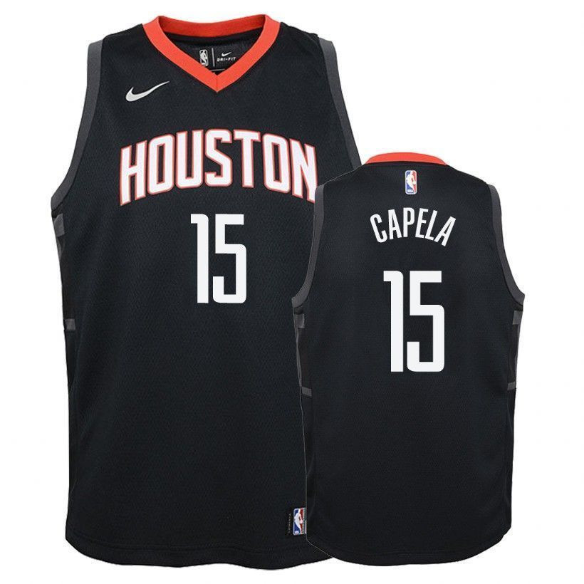 Houston Rockets Clint Capela 15 Statet Black NBA Jersey Youth
