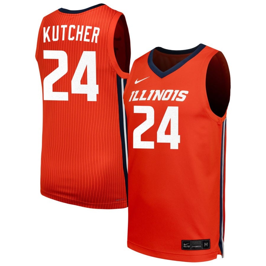 Keaton Kutcher 24 Illinois Fighting Illin Unisex NIL Orange NCAA Jersey Unisex