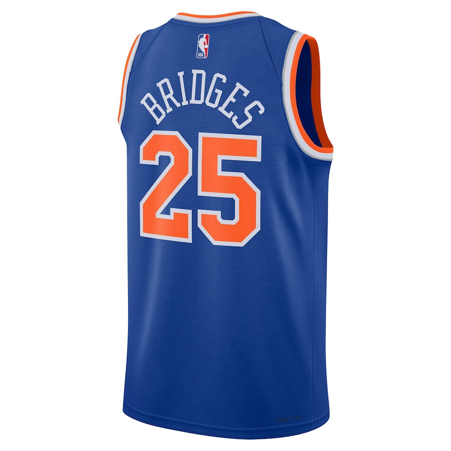 Mikal Bridges 25 New York Knicks Unisex 2024 Offseason Addition Swingman Blue NBA Jersey Unisex