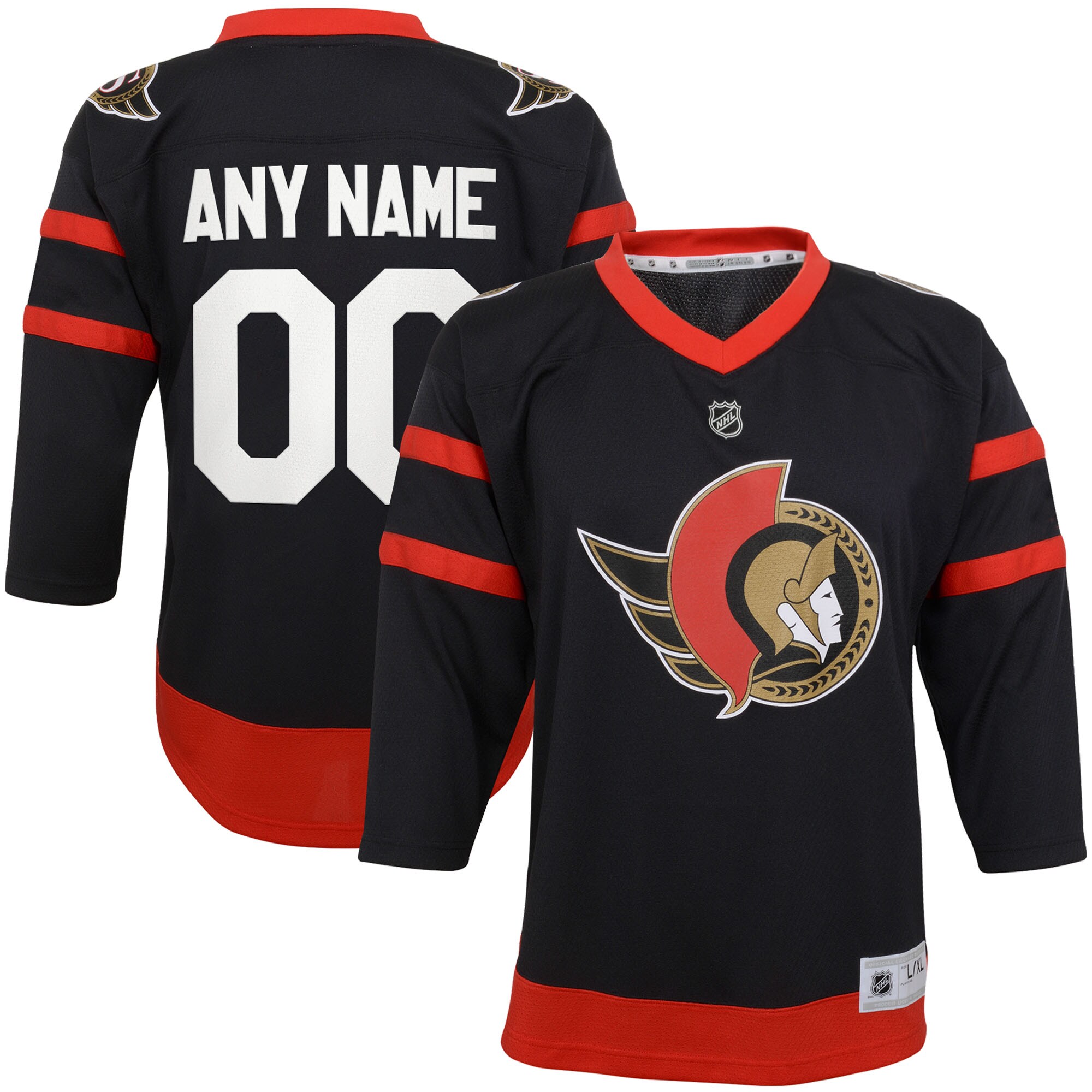 Ottawa Senators Black Home Custom NHL Jersey Youth