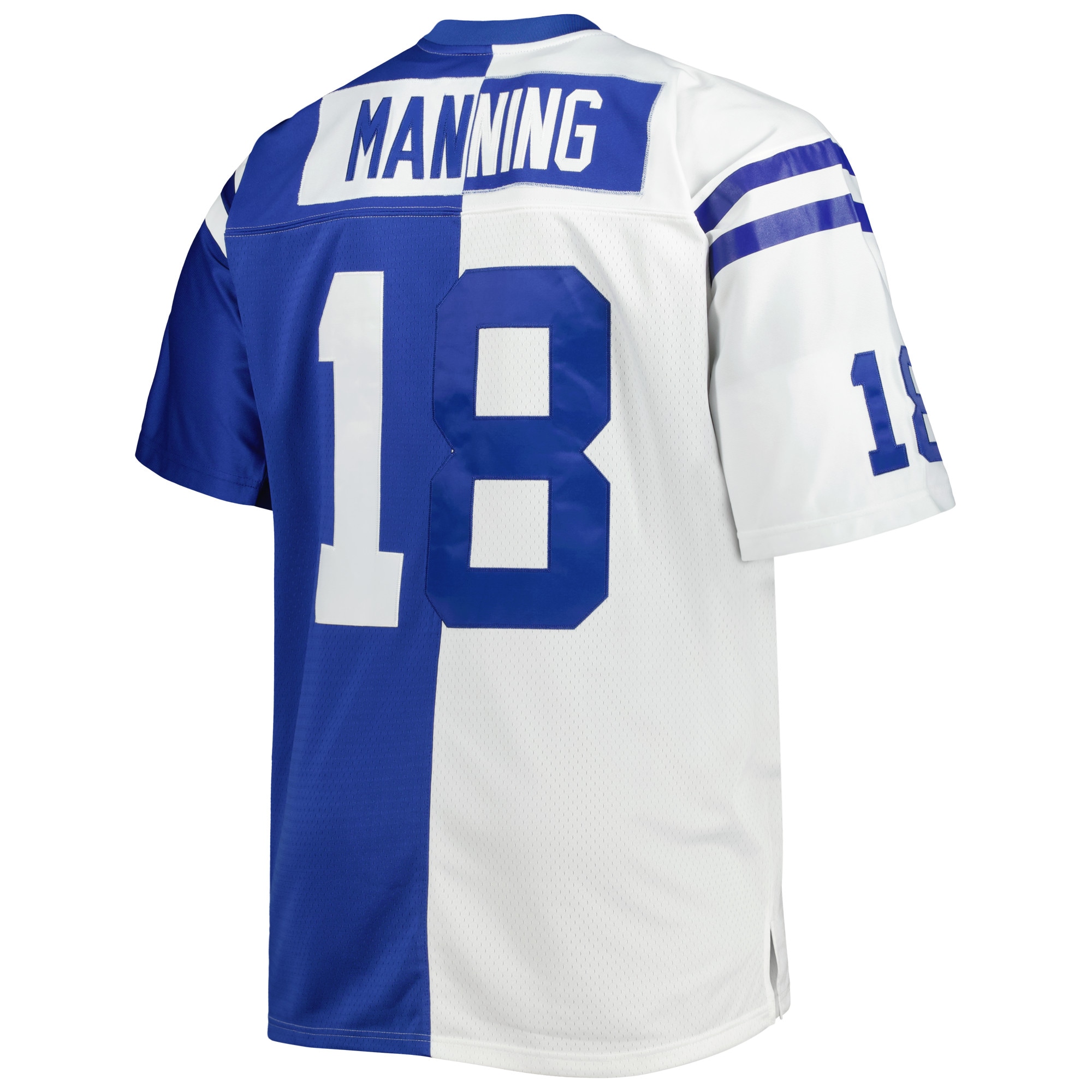 Indianapolis Colts Peyton Manning Mitchell Ness White/Royal Big Tall Split Legacy Retired Player NFL Jersey Men's