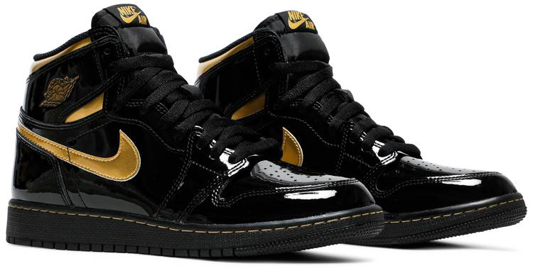 Air Jordan 1 Retro High OG Black Gold Patent 555088-032