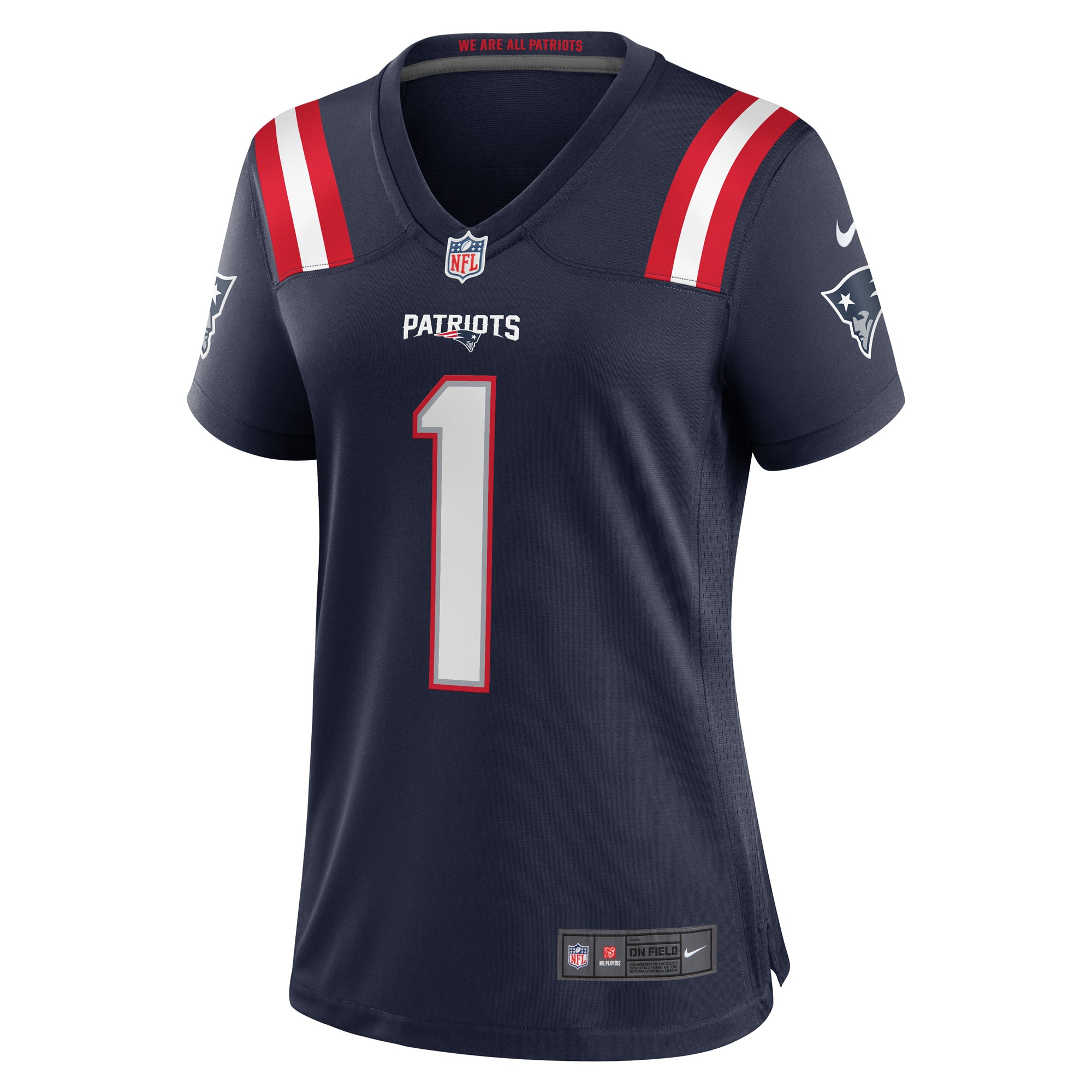 New England Patriots Number 1 Bride Navy Game NFL Jersey Women's
