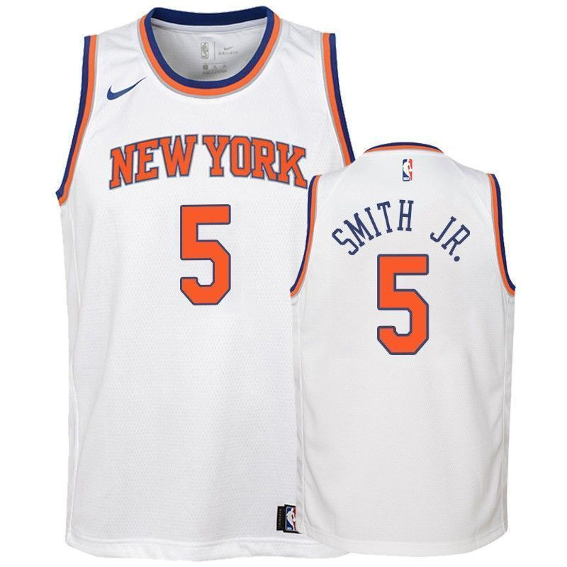 New York Knicks Dennis Smith Jr. 5 Associatio White NBA Jersey Youth