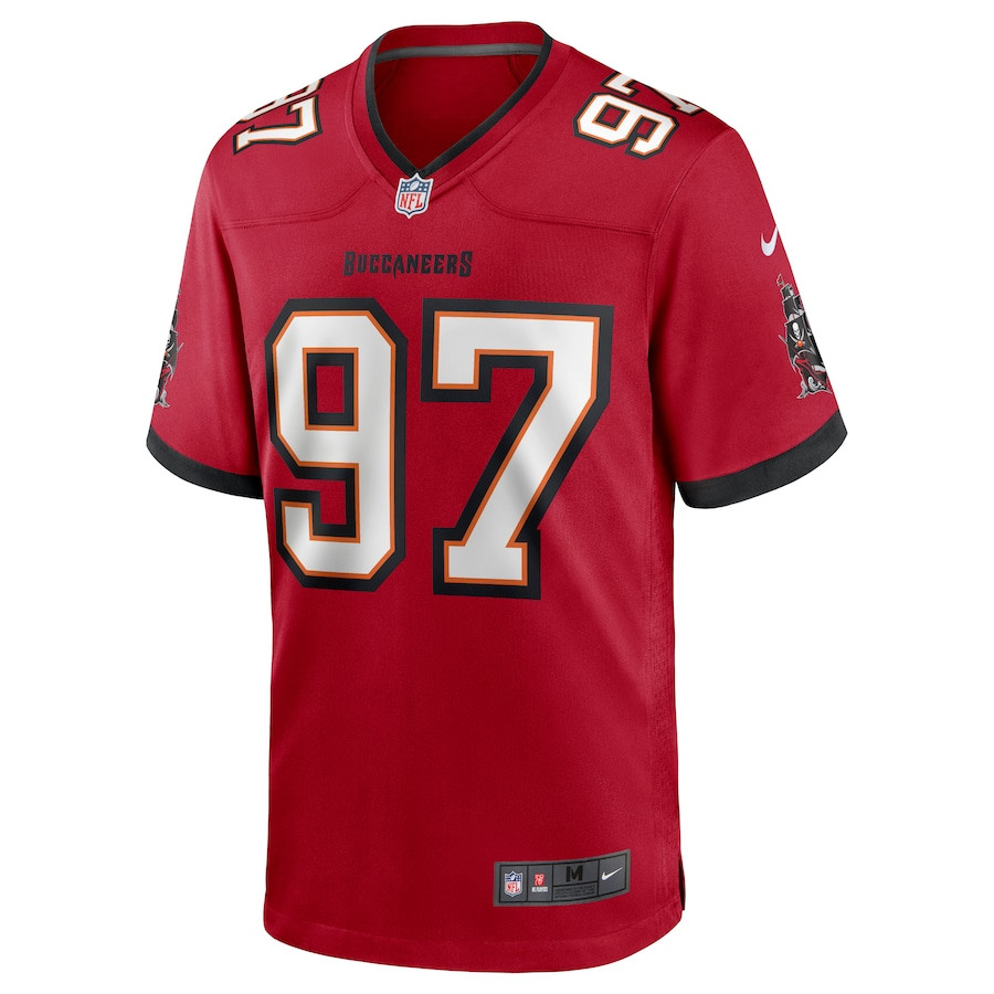 Zach Triner 97 Tampa Bay Buccaneers Game Red NFL Jersey Men's