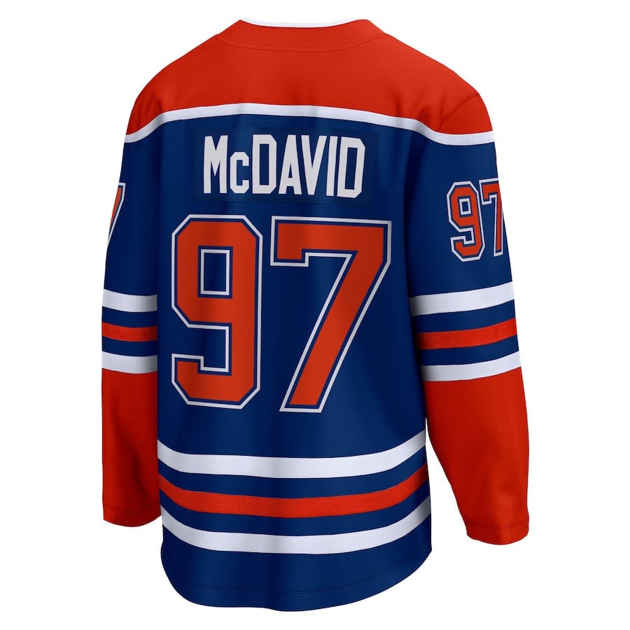Connor McDavid 97 Edmonton Oilers Home Breakaway Navy NHL Jersey Men's