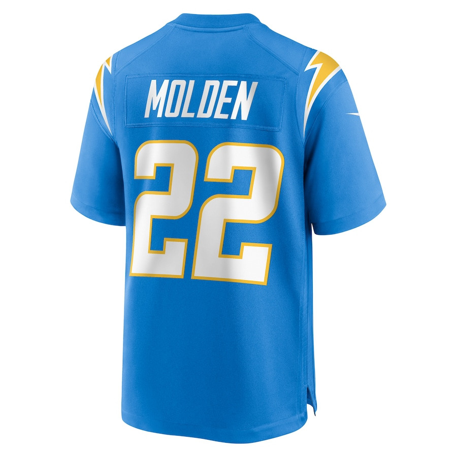 Elijah Molden 22 Los Angeles Chargers Team Game Powder Blue NFL Jersey Men's