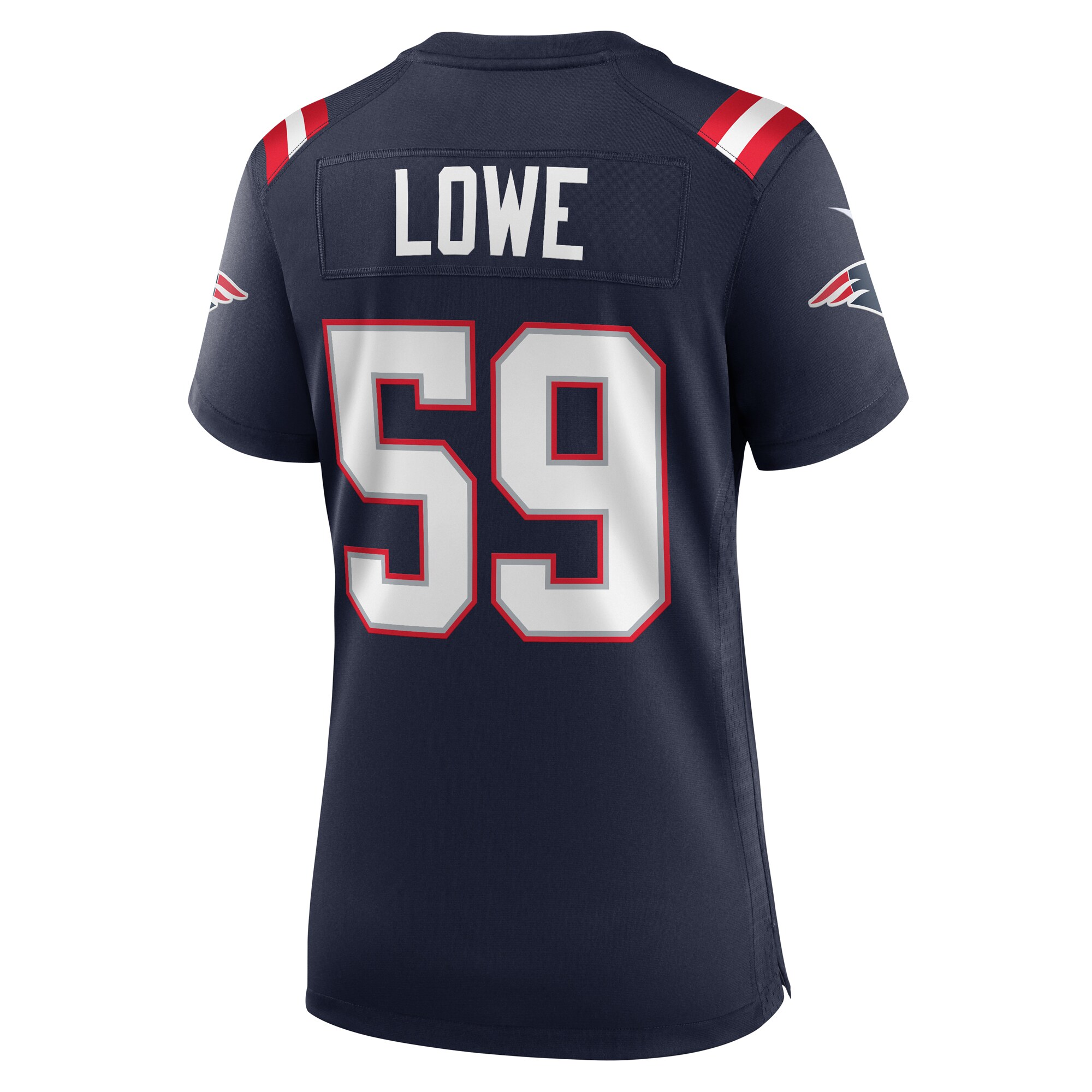 New England Patriots Vederian Lowe Navy Team Game NFL Jersey Women's