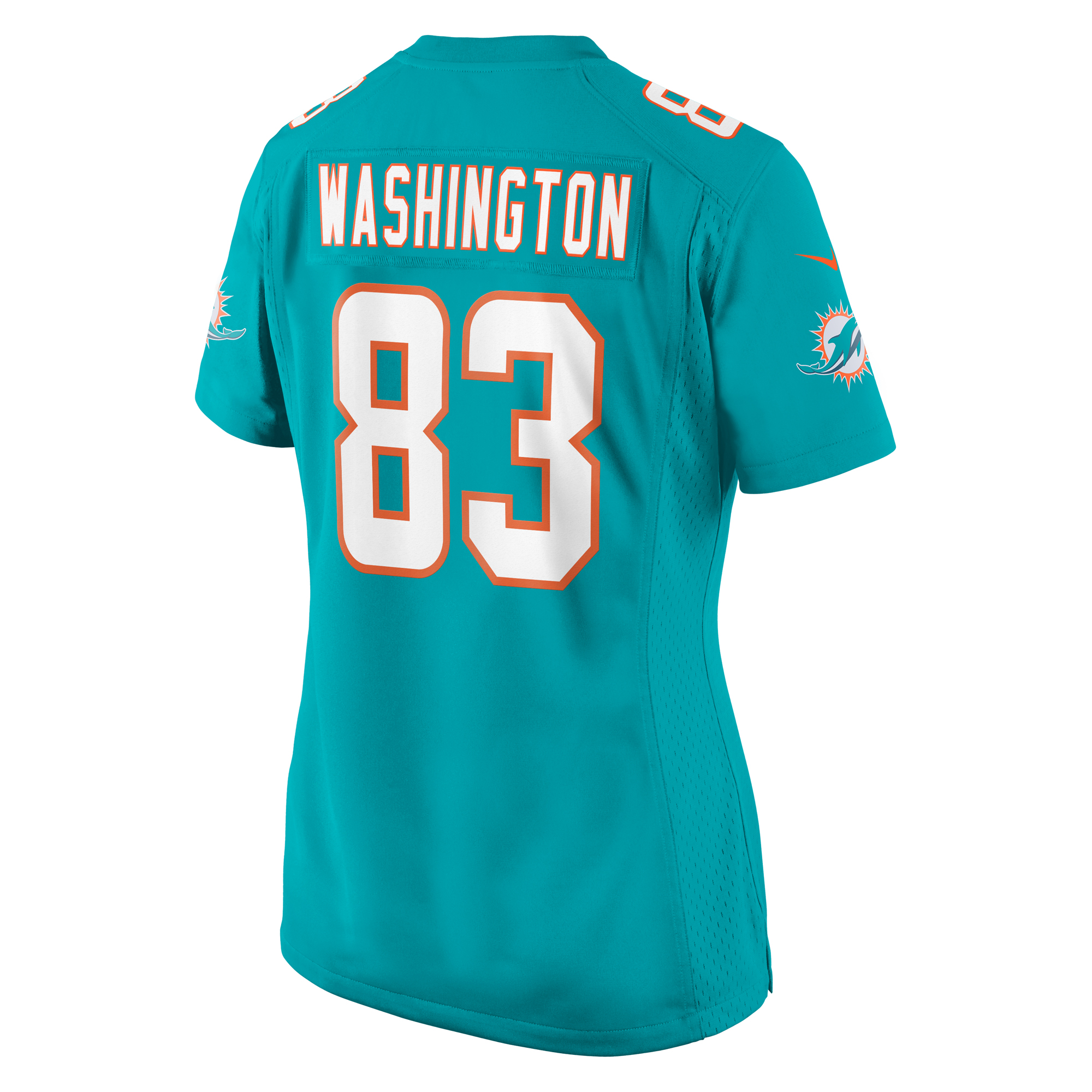 Miami Dolphins Malik Washington Aqua Game NFL Jersey Women's