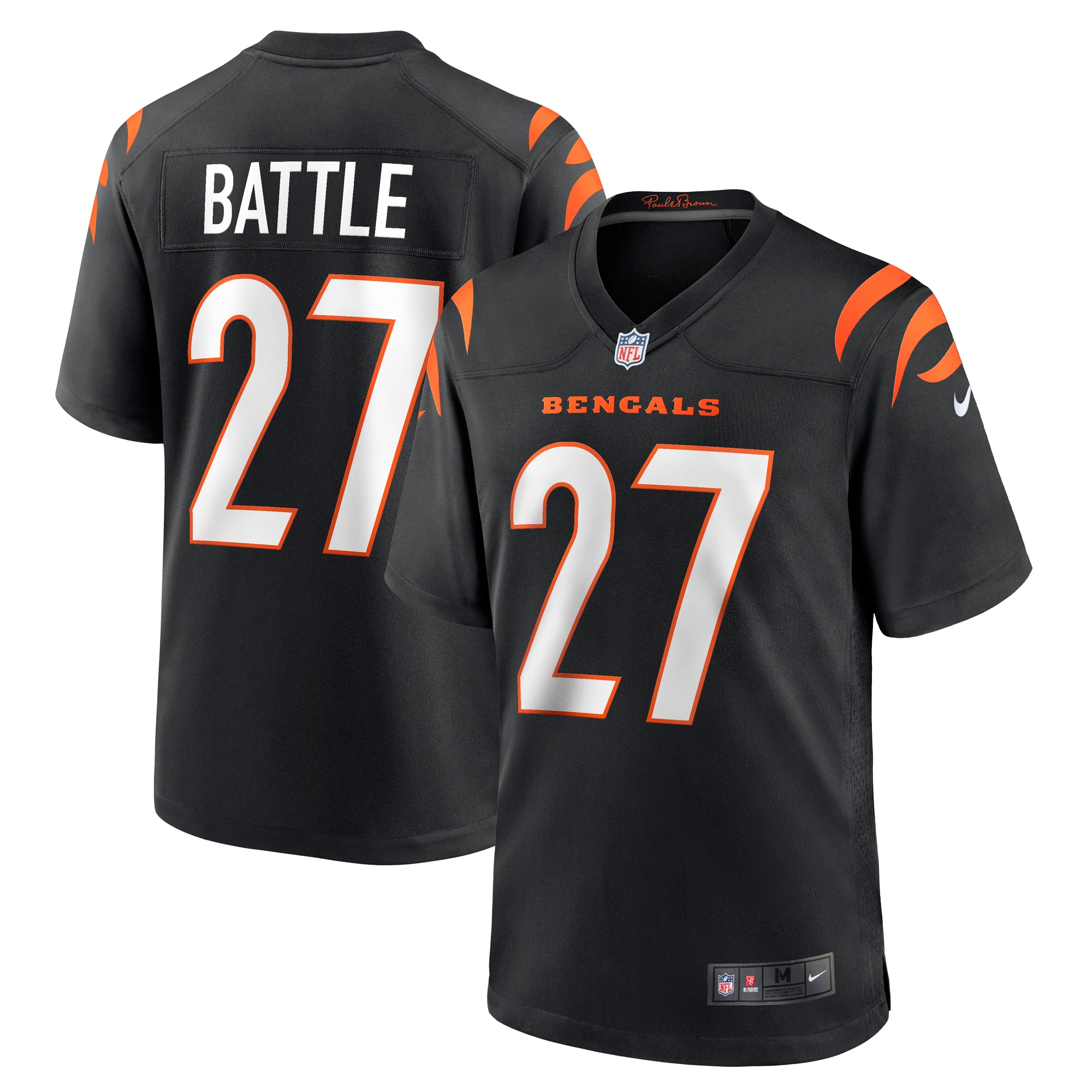 Cincinnati Bengals Battle Black Team Game NFL Jersey Men's