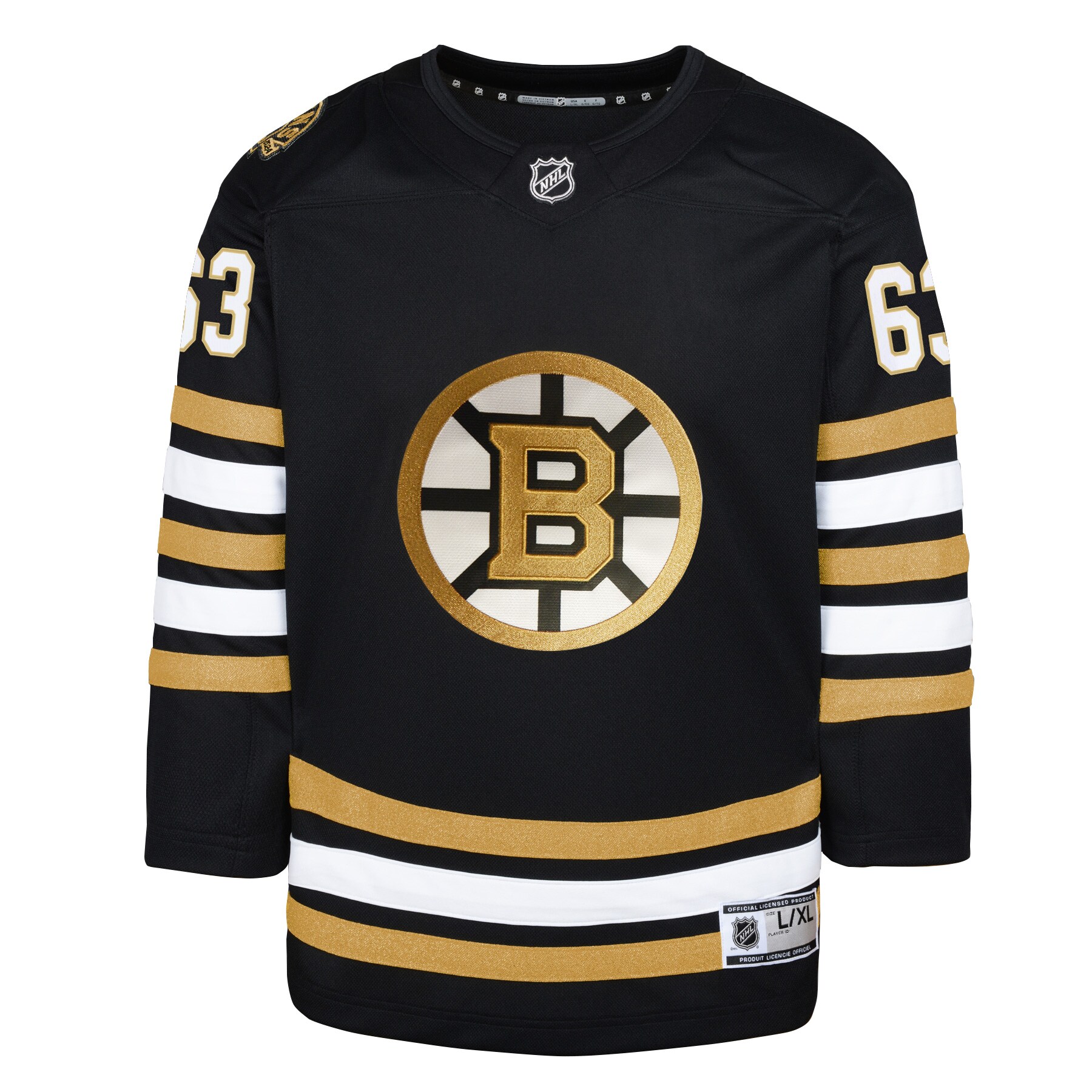 Boston Bruins Brad Marchand Black 100th Anniversary Premier Player NHL Jersey Youth