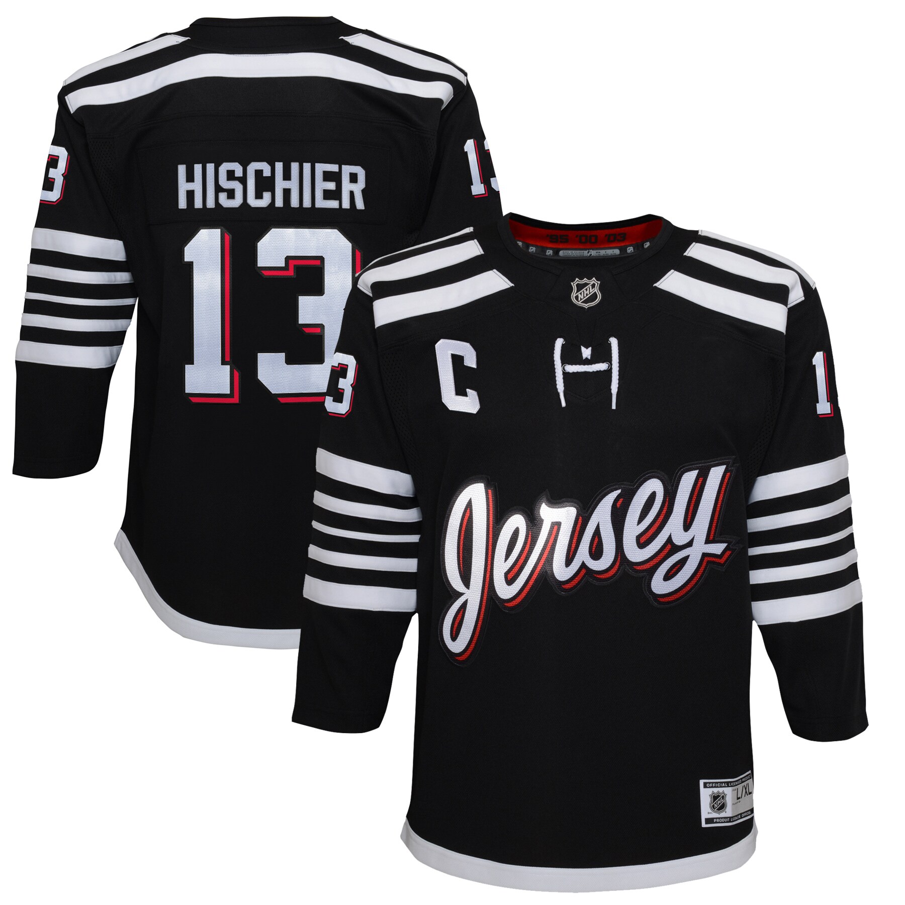 New Jersey Devils Nico Hischier Black 2021/22 Alternate Premier Player NHL Jersey Youth