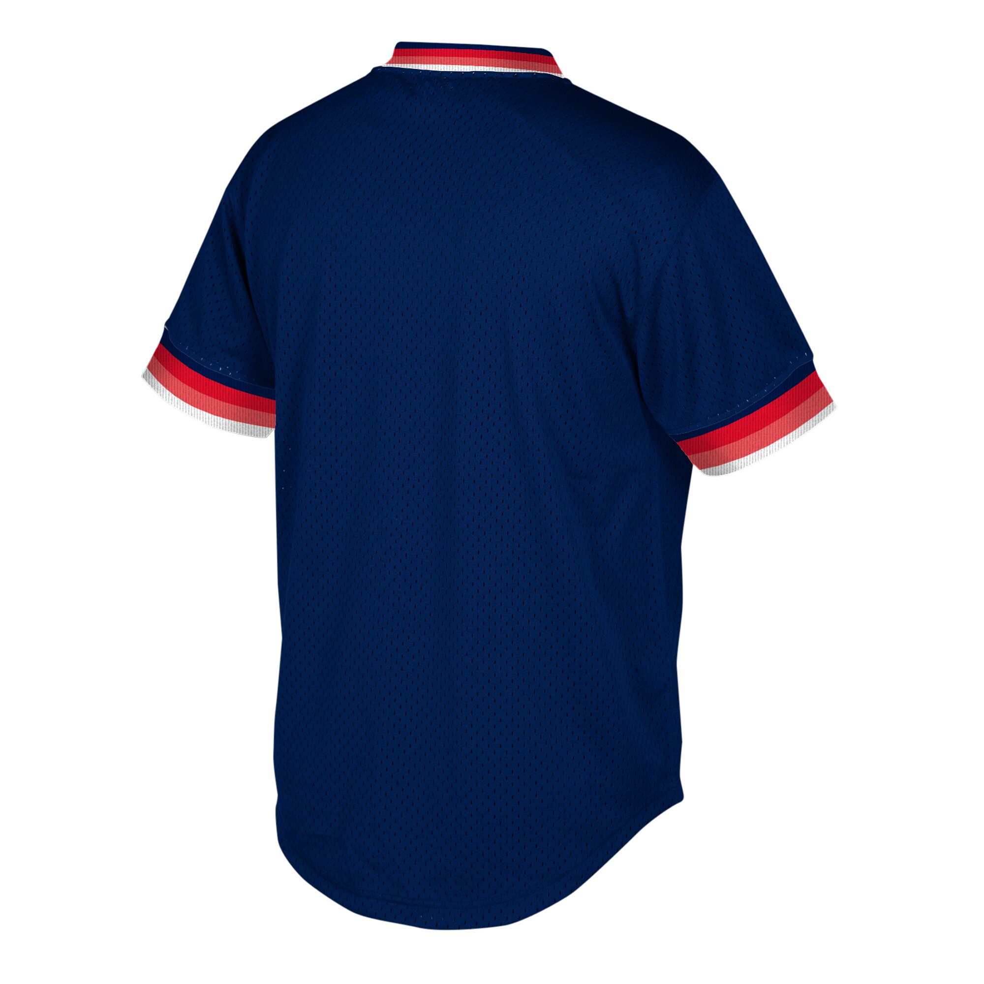 Boston Red Sox Mitchell Ness Navy Big Tall Cooperstown Collection Mesh Wordmark V-Neck MLB Jersey Men's