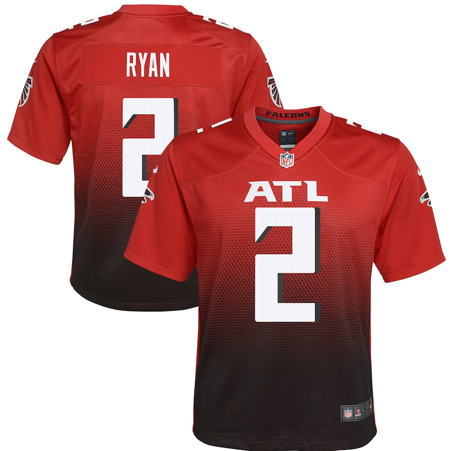 Matt Ryan 2 Atlanta Falcons 2nd Alternate Game Red NFL Jersey Youth