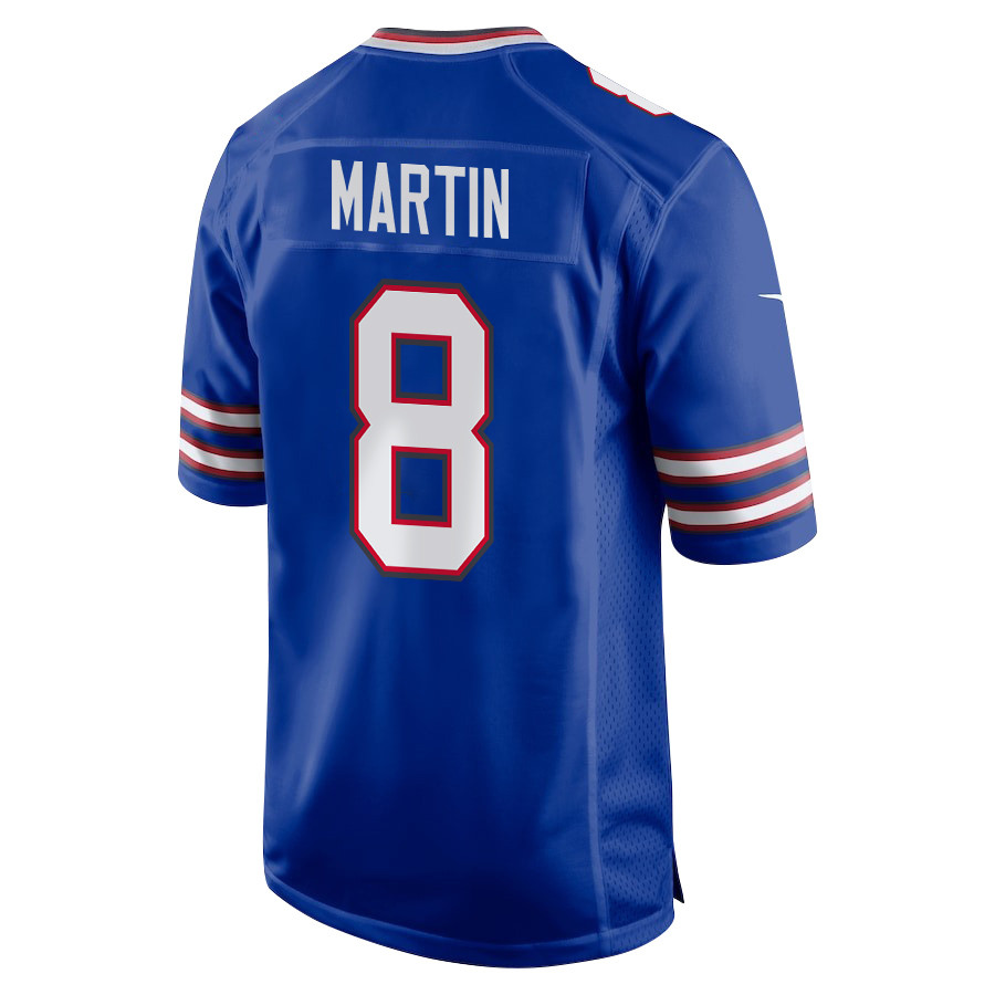 Sam Martin 8 Buffalo Bills Super Bowl LIX New Orleans Patch Game Royal NFL Jersey Men's