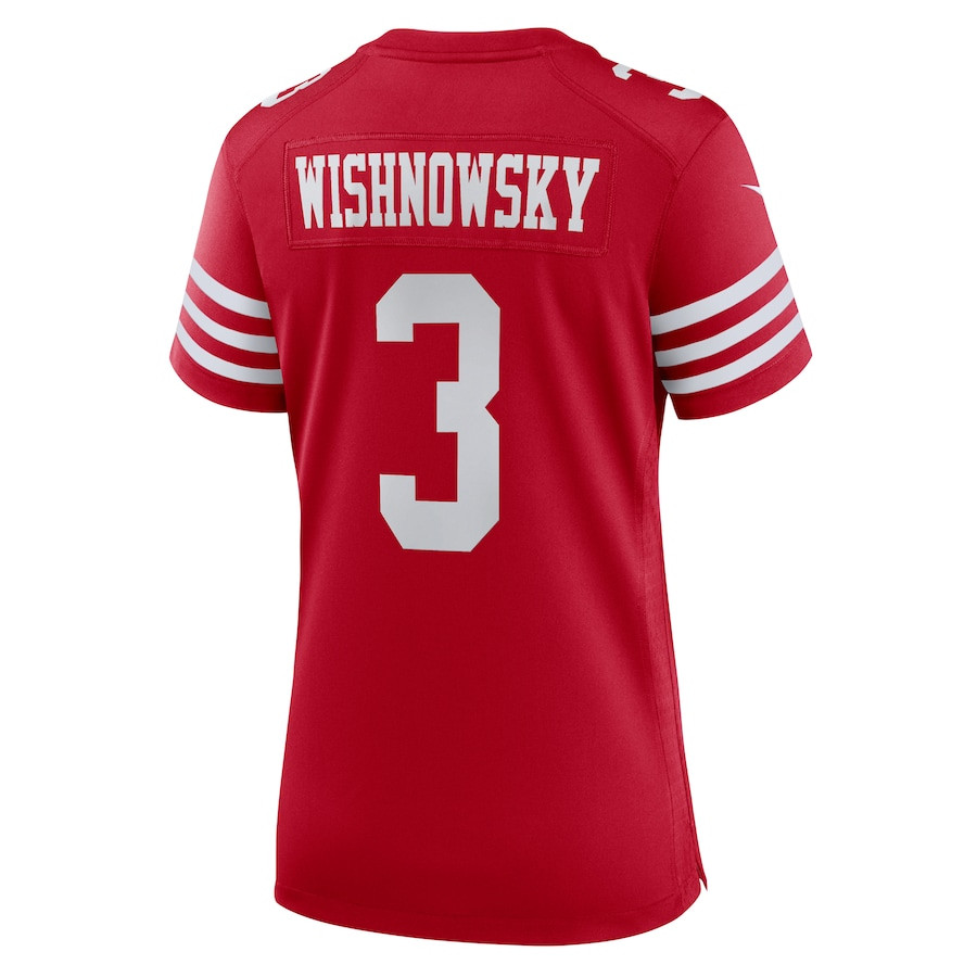 Mitch Wishnowsky 3 San Francisco 49ers Game Scarlet NFL Jersey Women's