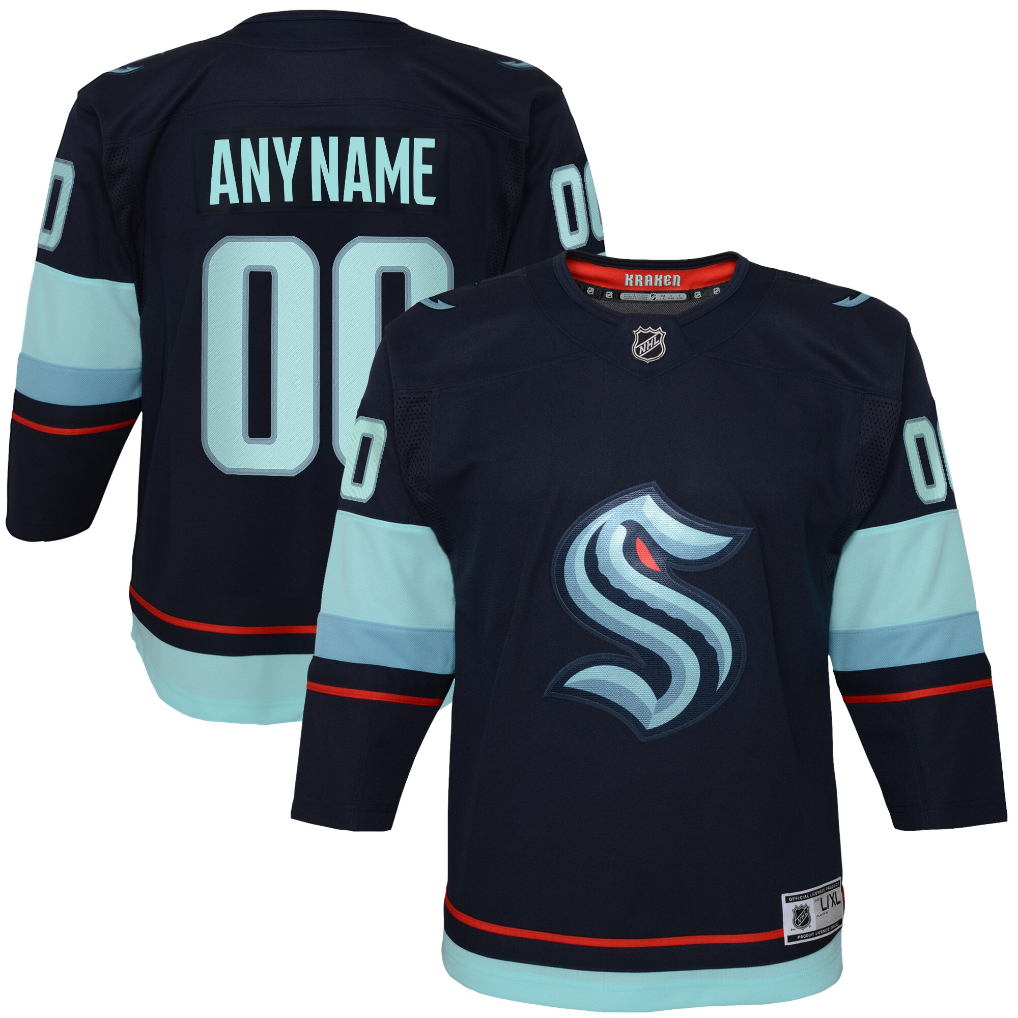 Seattle Kraken Navy Home Premier Custom NHL Jersey Youth