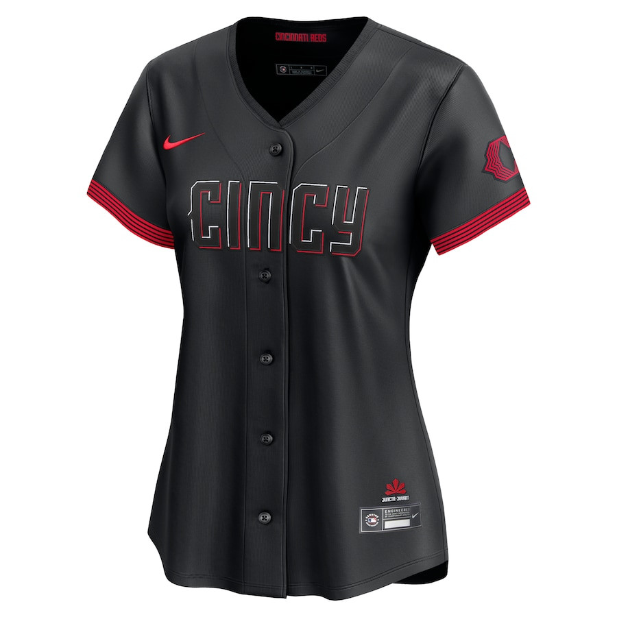 Cincinnati Reds City Connect Black MLB Jersey Women's