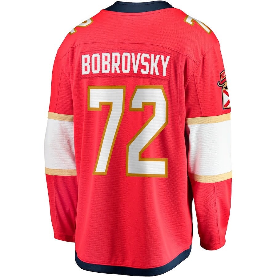 Sergei Bobrovsky 72 Florida Panthers 2023 Stanley Cup Final Home Breakaway Player Red NHL Jersey Men's