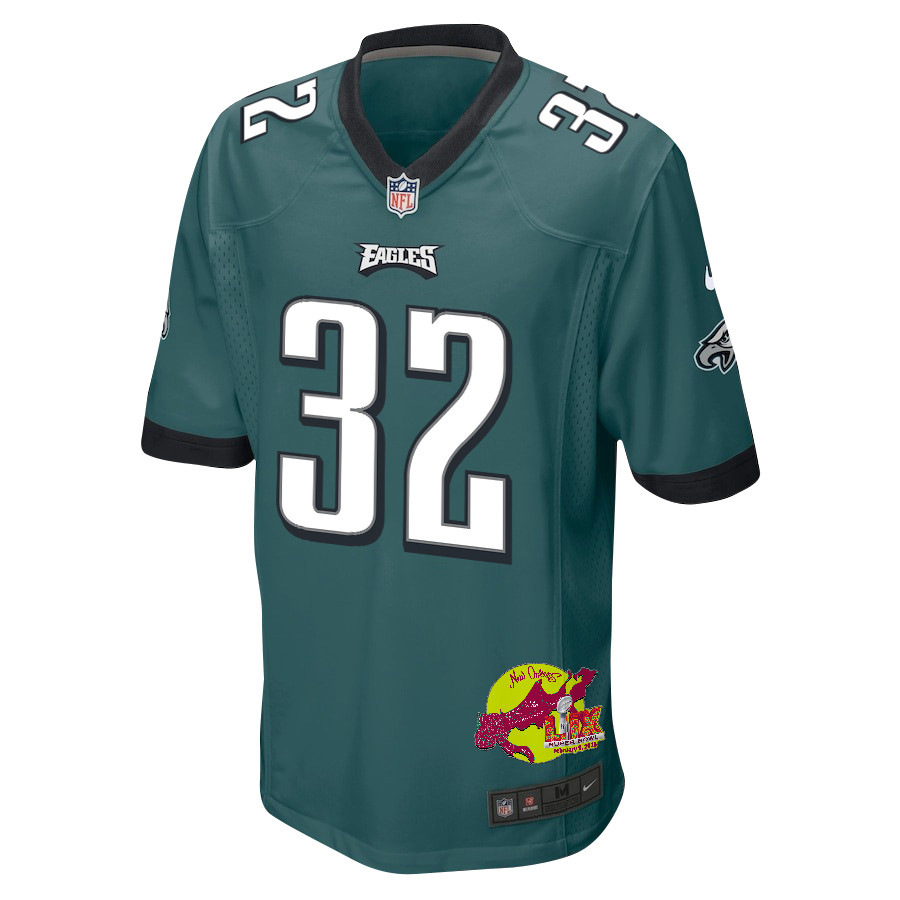 Reed Blankenship 32 Philadelphia Eagles Super Bowl LIX New Orleans Patch Game Midnight Green NFL Jersey Men's