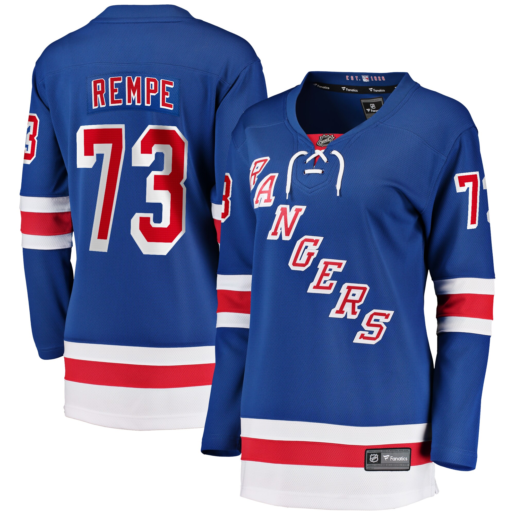 New York Rangers Matt Rempe Blue Home Breakaway NHL Jersey Women's