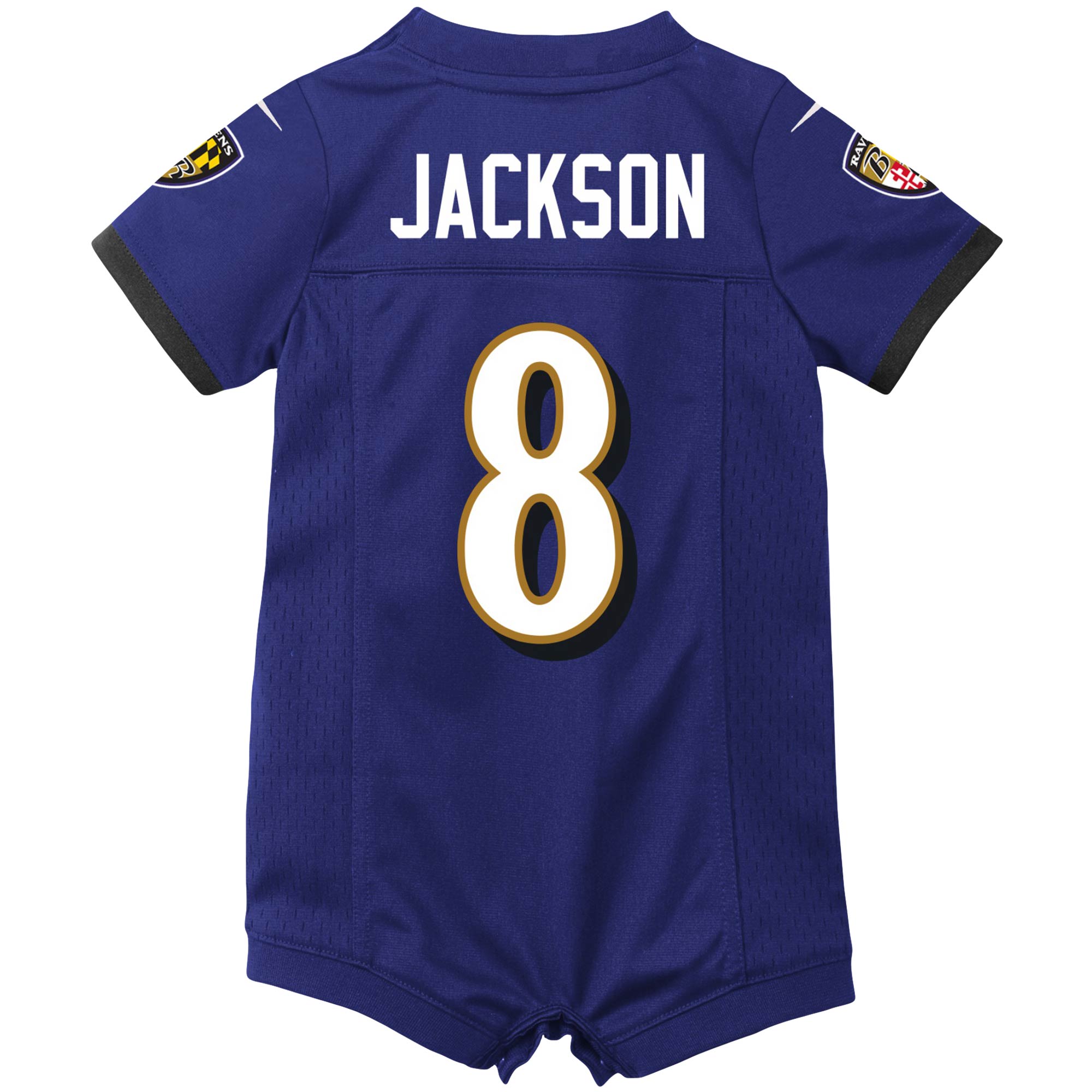 Newborn Infant Baltimore Ravens Lamar Jackson Purple Romper NFL Jersey Men's
