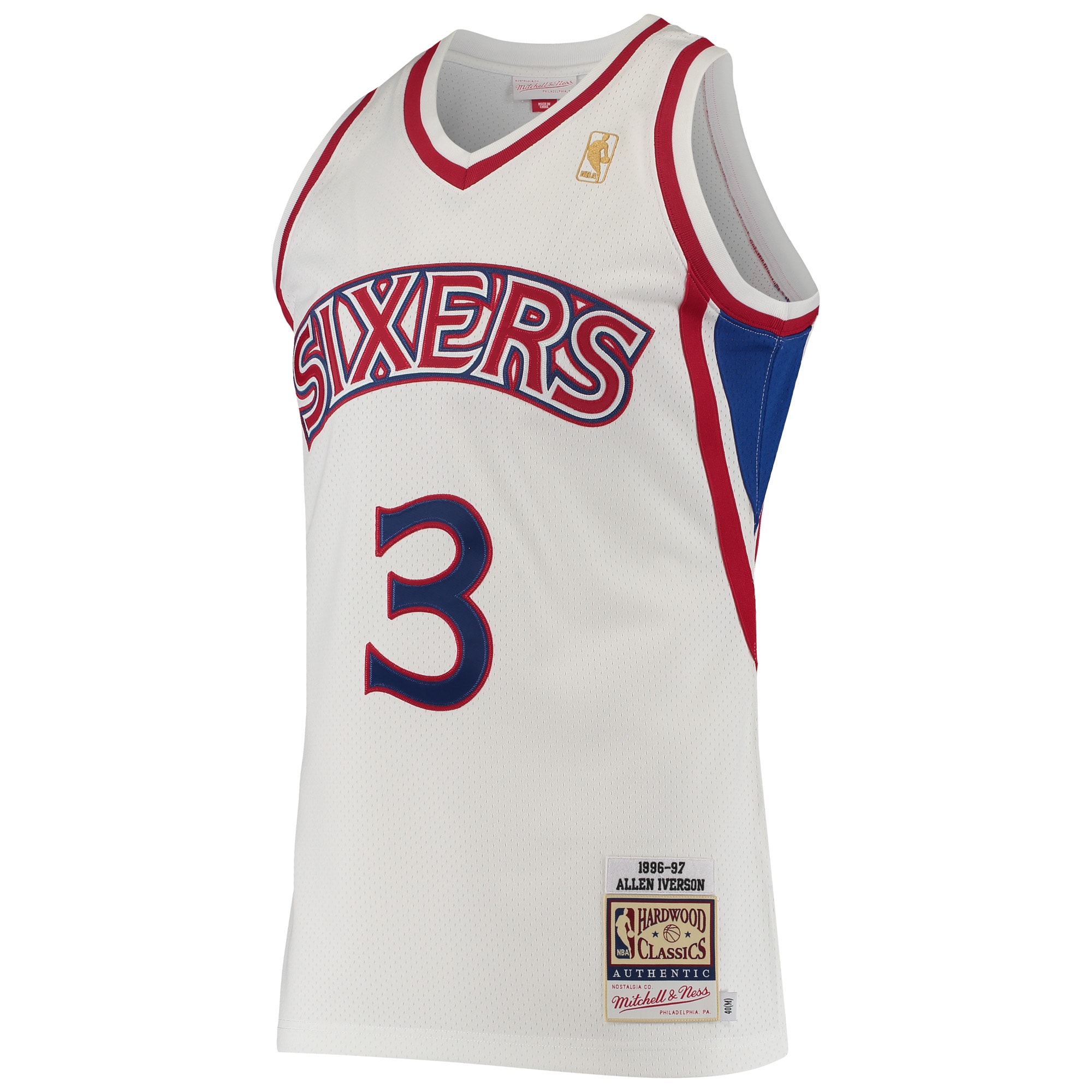Mitchell Ness Allen Iverso White Philadelphia 76ers Hardwood Classics NBA Jersey Men's