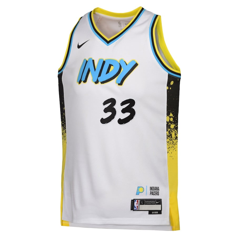 Myles Turner 33 Indiana Pacers 2024/25 Swingman Playe City Editio White NBA Jersey Youth