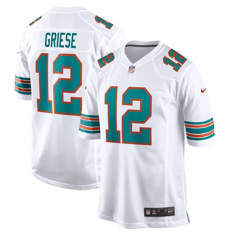 Bob Griese 12 Miami Dolphins Retired White NFL Jersey Men's
