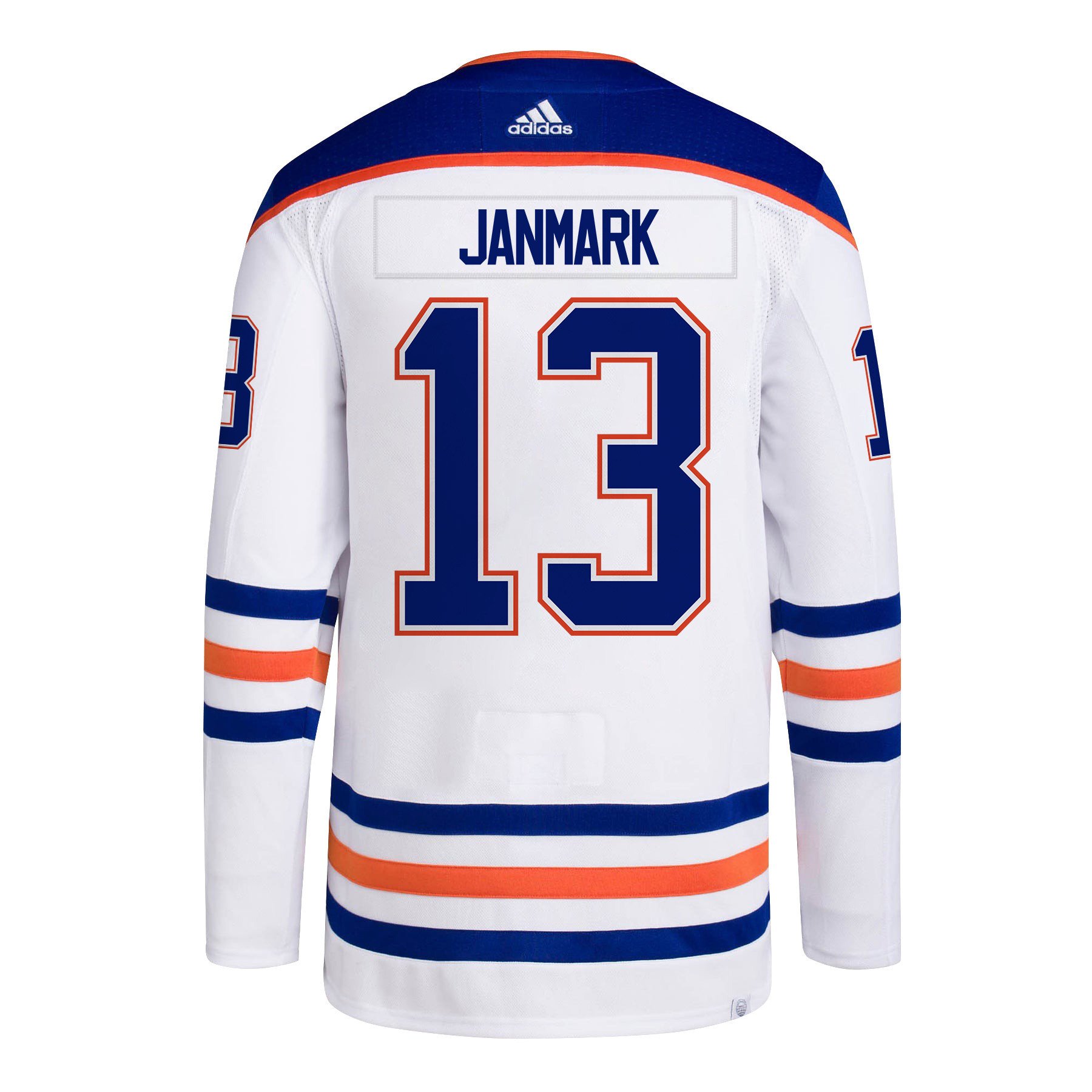Mattias Janmark 13 Edmonton Oilers 2024 Playoffs Patch Away White NHL Jersey Men's