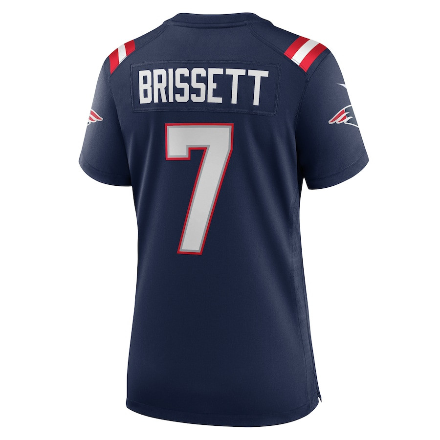 Jacoby Brissett 7 New England Patriots Team Game Navy NFL Jersey Women's